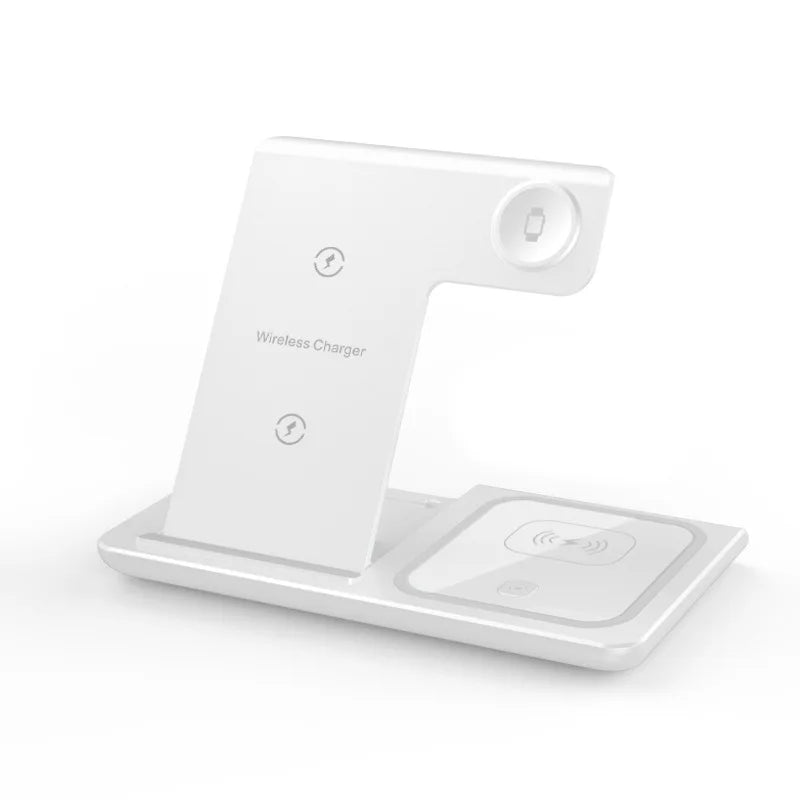15W 3 In 1 LED Fast Wireless Charger Stand Foldable Charging Station For Smart Phone 15 14 13 12 11 IWatch 9 8 7 6 5 Airpods Pro - Big Cart Sky