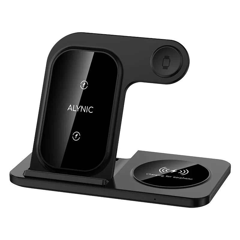15W 3 In 1 LED Fast Wireless Charger Stand Foldable Charging Station For Smart Phone 15 14 13 12 11 IWatch 9 8 7 6 5 Airpods Pro - Big Cart Sky