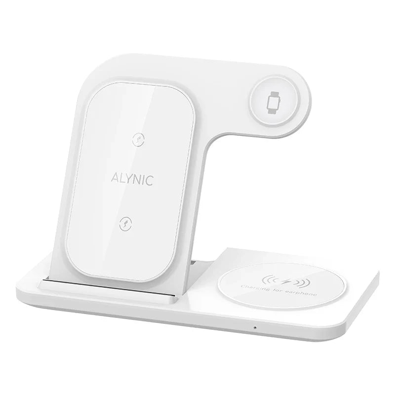 15W 3 In 1 LED Fast Wireless Charger Stand Foldable Charging Station For Smart Phone 15 14 13 12 11 IWatch 9 8 7 6 5 Airpods Pro - Big Cart Sky