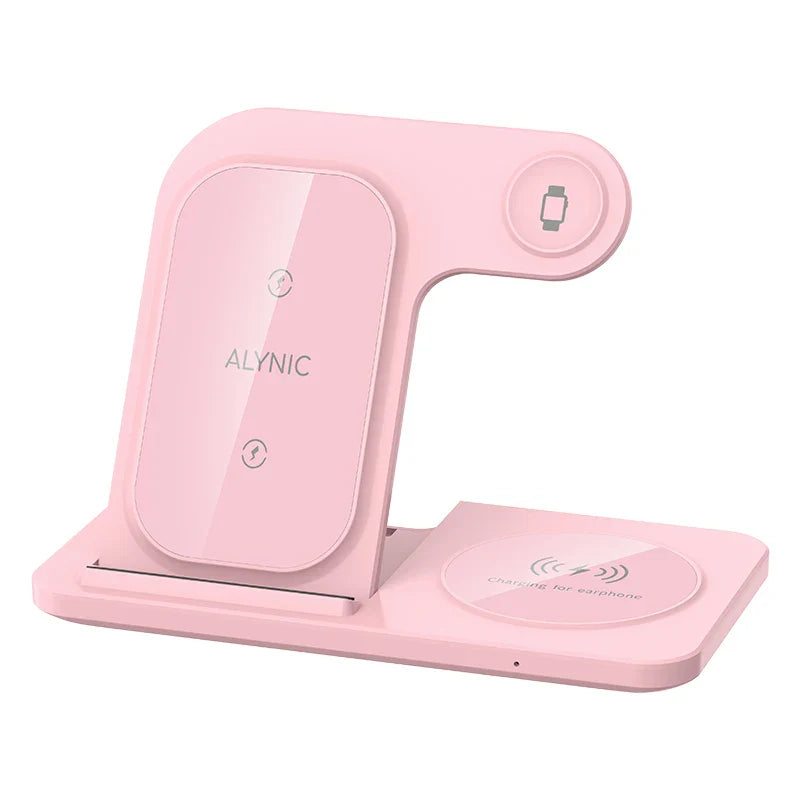 15W 3 In 1 LED Fast Wireless Charger Stand Foldable Charging Station For Smart Phone 15 14 13 12 11 IWatch 9 8 7 6 5 Airpods Pro - Big Cart Sky
