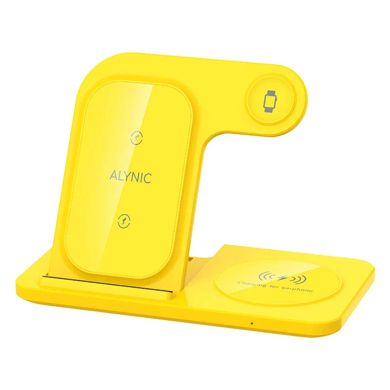 15W 3 In 1 LED Fast Wireless Charger Stand Foldable Charging Station For Smart Phone 15 14 13 12 11 IWatch 9 8 7 6 5 Airpods Pro - Big Cart Sky