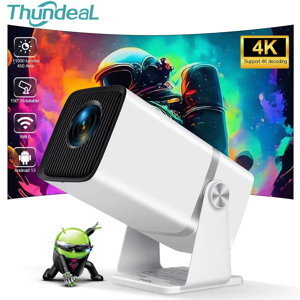 ThundeaL 4K Full HD Projector FHD TD80W Android WiFi 3D Home Theater TD80 Portable Beam Projector Meeting Video Movie PK HY320 - Big Cart Sky