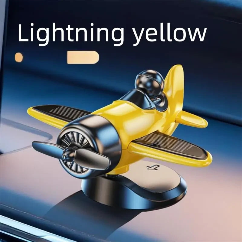 Solar Powered Rotating Airplane Dashboard Ornament
