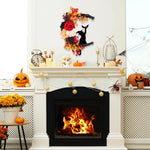 Crescent Moon Cat Halloween Wreath