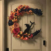 Crescent Moon Cat Halloween Wreath