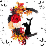 Crescent Moon Cat Halloween Wreath