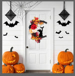 Crescent Moon Cat Halloween Wreath
