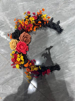 Crescent Moon Cat Halloween Wreath