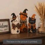 Retro Wooden Halloween Tabletop Decoration Set
