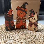Retro Wooden Halloween Tabletop Decoration Set