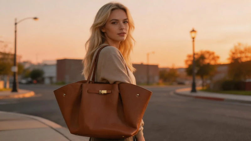 Lychee Texture PU Leather Tote Bag