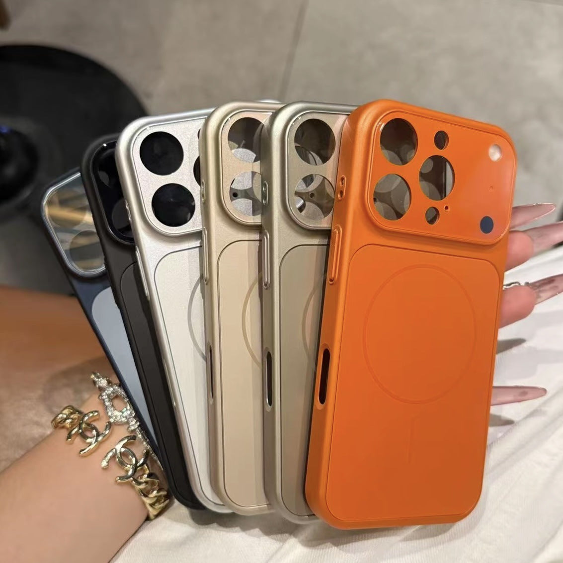 Solid Color All-inclusive Magnetic Phone Case Nano Frosted Glass For Magsafe Phone Case For I Phone 17 Air 16 15 14 13 Pro Max Magnetic Wireless Charge Armor Cover - Big Cart Sky