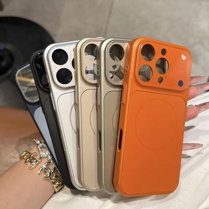 Solid Color All-inclusive Magnetic Phone Case Nano Frosted Glass For Magsafe Phone Case For I Phone 17 Air 16 15 14 13 Pro Max Magnetic Wireless Charge Armor Cover - Big Cart Sky