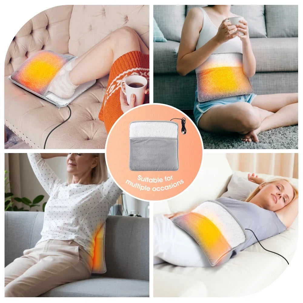 USB Electric Foot Warmer Heating Pad Soft Plush Washable Winter Heater Mat - Big Cart Sky