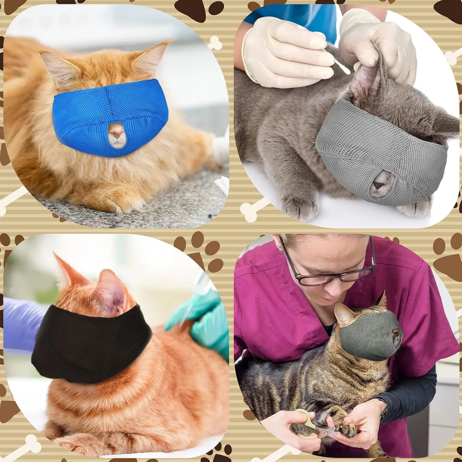 Breathable Cat Muzzle – Stress-Free Grooming & Vet Visits! - Big Cart Sky