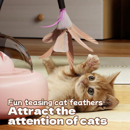 Smart UFO Cat Toy: Bell & Feather Fun