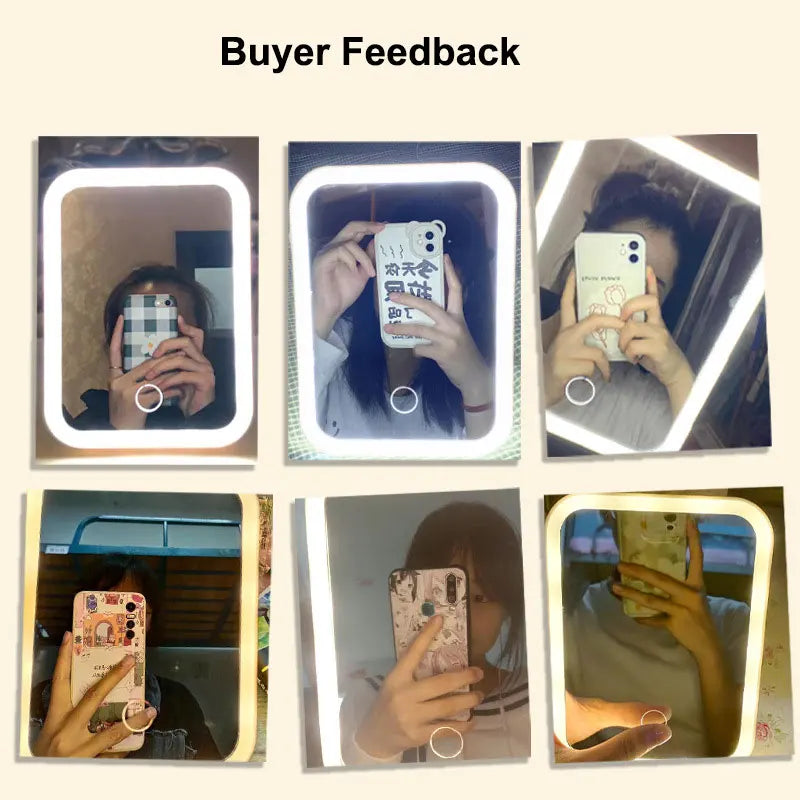 Portable LED Vanity Mirror – USB Rechargeable Makeup Mirror with Touch Control & 3 Light Modes - Big Cart Sky