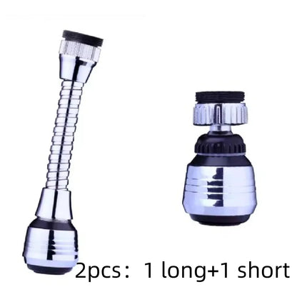 Kitchen Stainless Steel Faucet Sprinkler Water-saving Device Lengthening Rotating Splash Proof Sprinkler Spray Extender Bubbler - Big Cart Sky