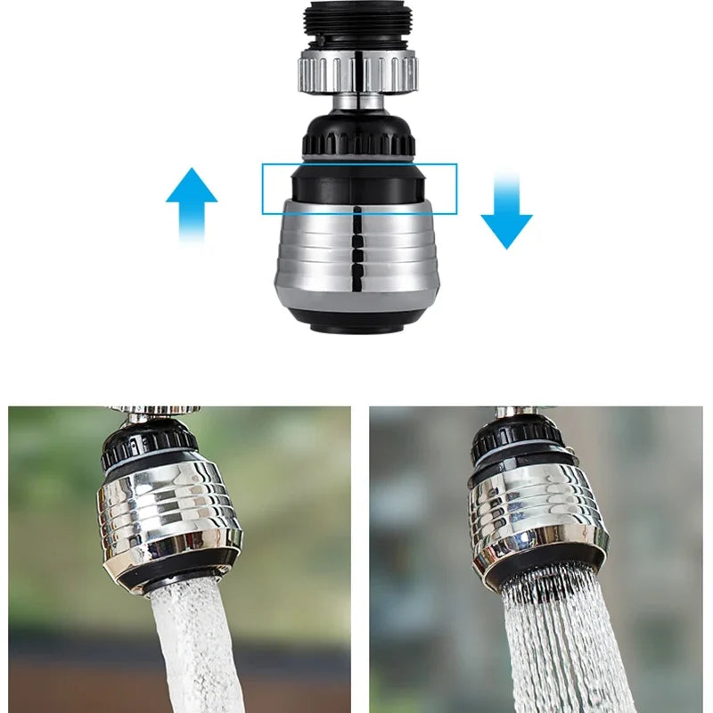 Kitchen Stainless Steel Faucet Sprinkler Water-saving Device Lengthening Rotating Splash Proof Sprinkler Spray Extender Bubbler - Big Cart Sky