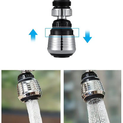 Kitchen Stainless Steel Faucet Sprinkler Water-saving Device Lengthening Rotating Splash Proof Sprinkler Spray Extender Bubbler - Big Cart Sky