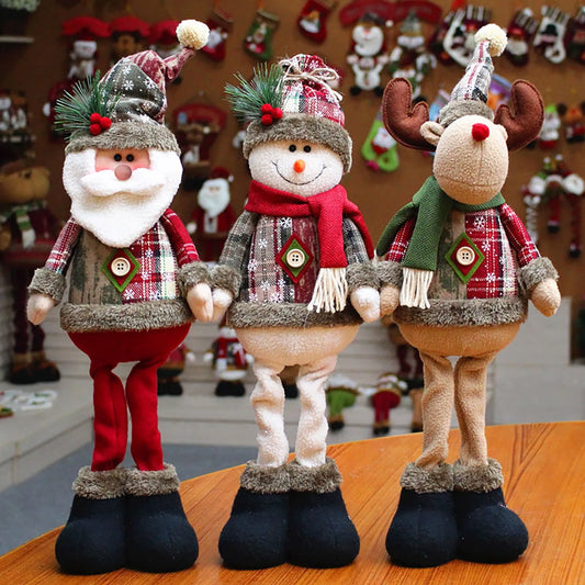 Christmas Decoration Doll Xmas Santa Elk Snowman 18" Soft Flannel Ornaments Home Festive Party Xmas Tree Exquisite Decor Gift