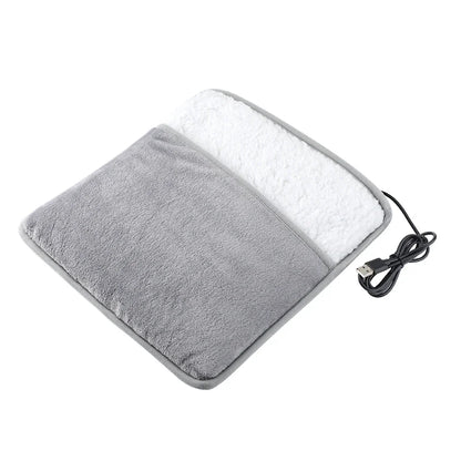 USB Electric Foot Warmer Heating Pad Soft Plush Washable Winter Heater Mat - Big Cart Sky