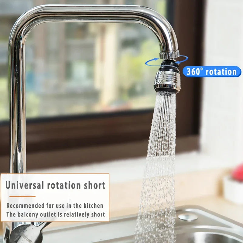 Kitchen Stainless Steel Faucet Sprinkler Water-saving Device Lengthening Rotating Splash Proof Sprinkler Spray Extender Bubbler - Big Cart Sky