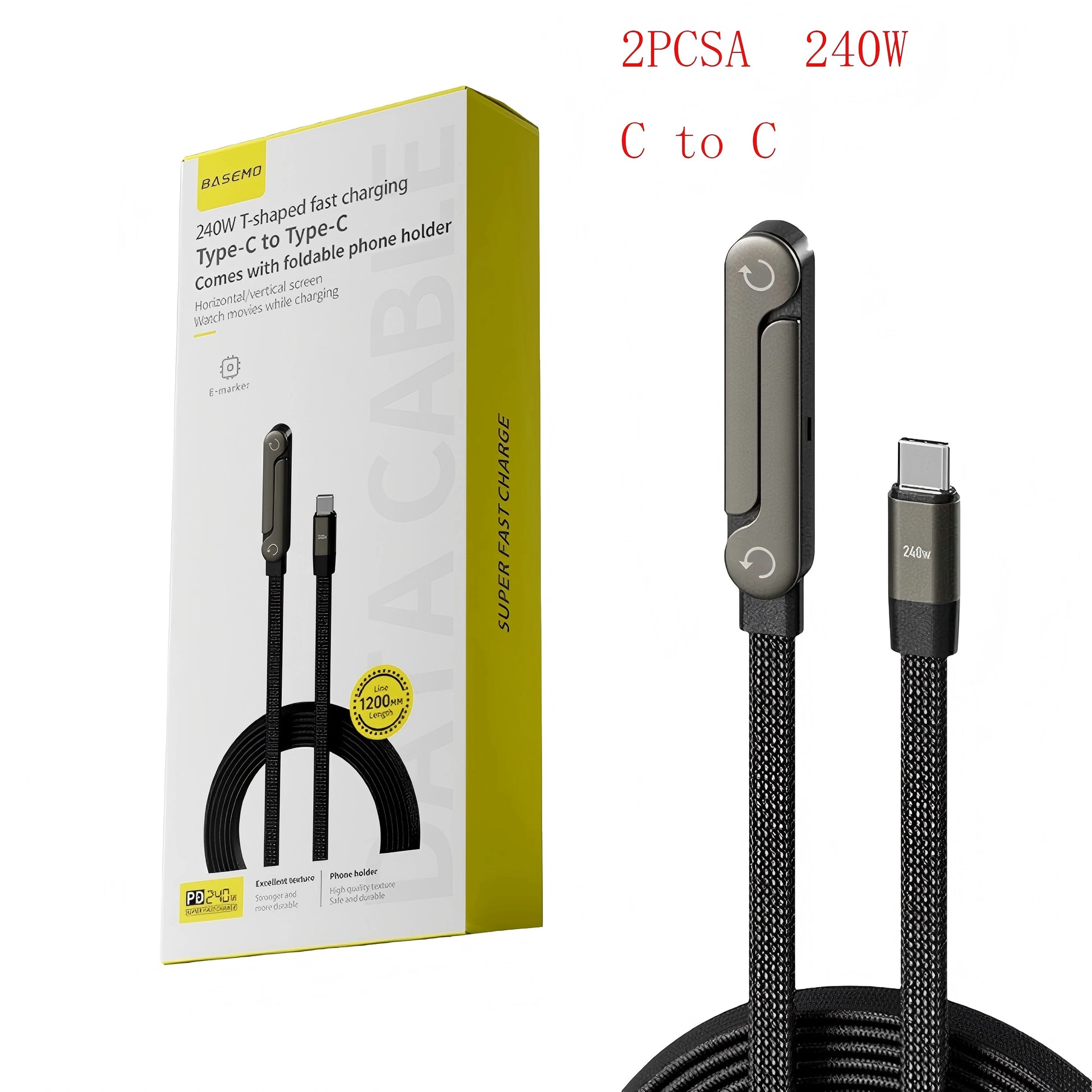PowerProp™ 240W Stand Cable ⚡📱 Charge Fast. Stand Smart. - Big Cart Sky
