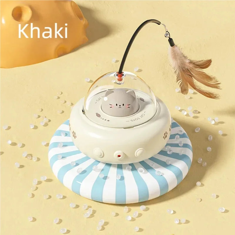 Smart UFO Cat Toy: Bell & Feather Fun