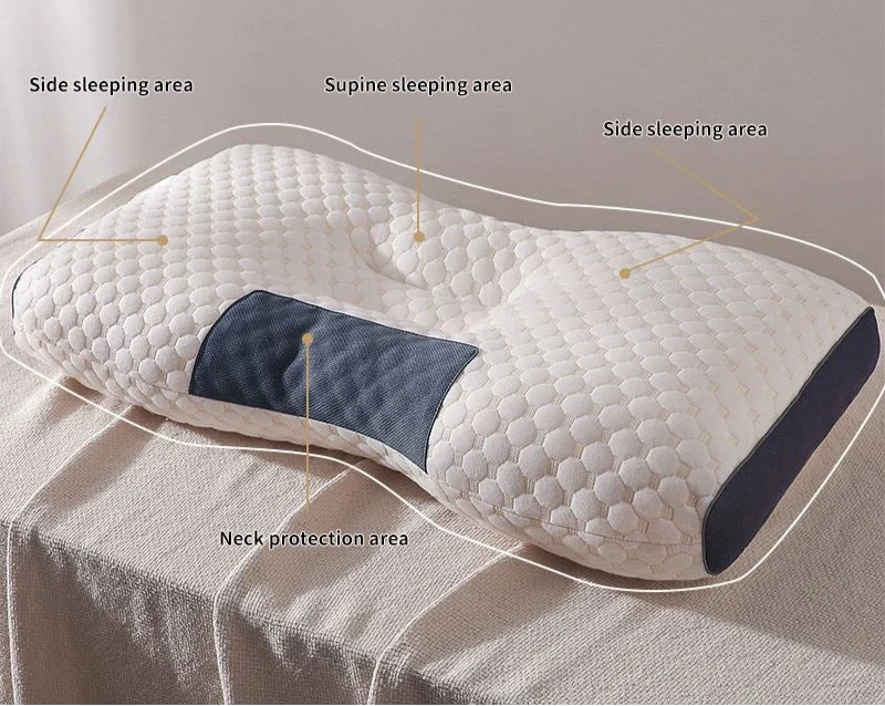 Cervical Support Orthopedic Neck Pillow with 3D Massage & Antibacterial Breathable Mesh - Big Cart Sky