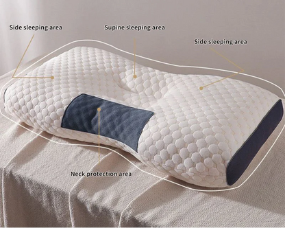Cervical Support Orthopedic Neck Pillow with 3D Massage & Antibacterial Breathable Mesh - Big Cart Sky