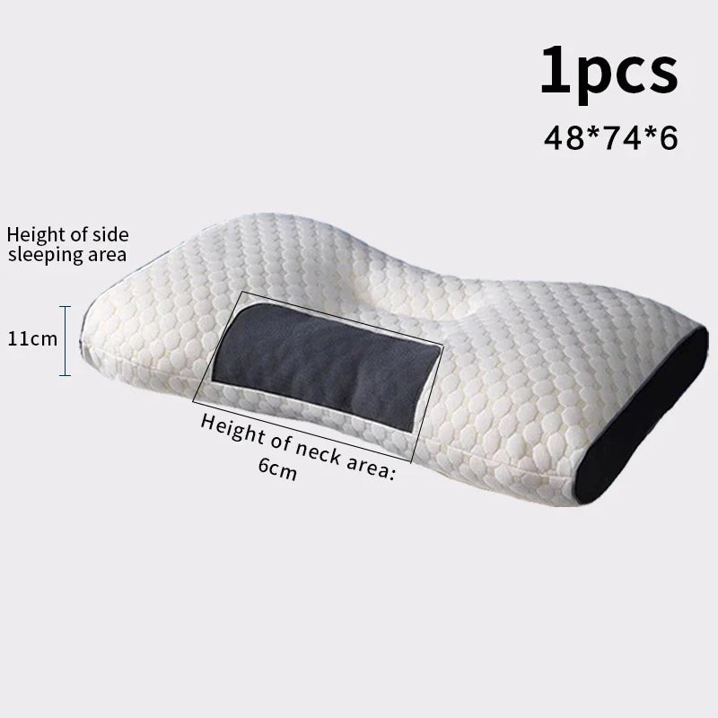 Cervical Support Orthopedic Neck Pillow with 3D Massage & Antibacterial Breathable Mesh - Big Cart Sky