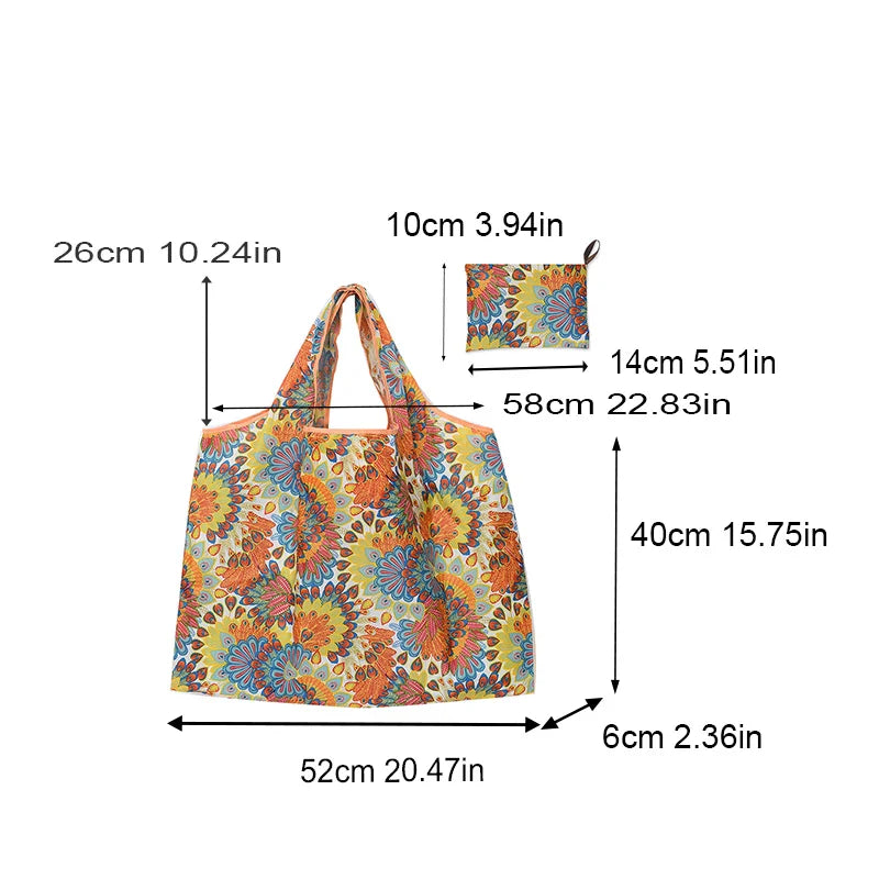 Eco-Friendly Handbag Tote With Large Waterproof Storage For Grocery Hauls - Big Cart Sky