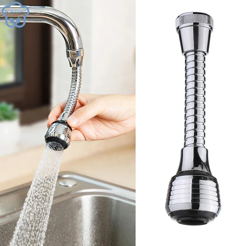 Kitchen Stainless Steel Faucet Sprinkler Water-saving Device Lengthening Rotating Splash Proof Sprinkler Spray Extender Bubbler - Big Cart Sky