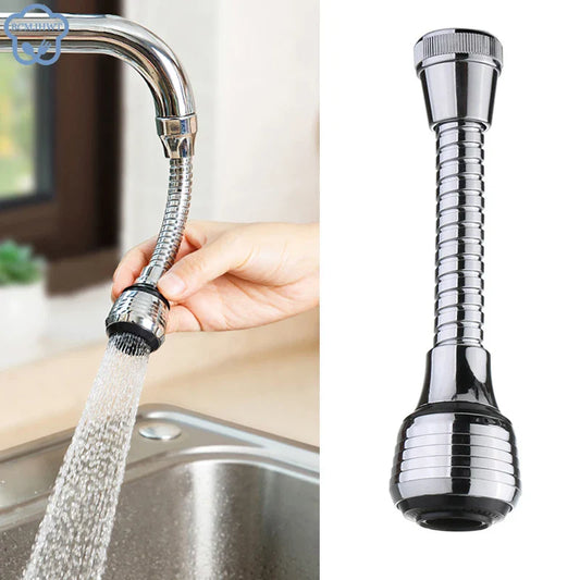 Kitchen Stainless Steel Faucet Sprinkler Water-saving Device Lengthening Rotating Splash Proof Sprinkler Spray Extender Bubbler - Big Cart Sky