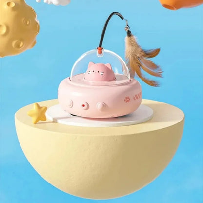 Smart UFO Cat Toy: Bell & Feather Fun