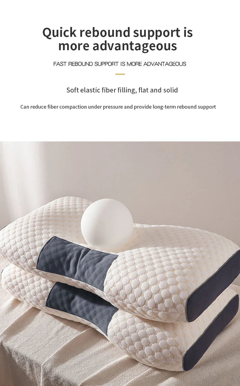 Cervical Support Orthopedic Neck Pillow with 3D Massage & Antibacterial Breathable Mesh - Big Cart Sky