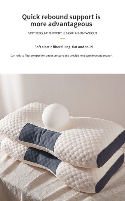 Cervical Support Orthopedic Neck Pillow with 3D Massage & Antibacterial Breathable Mesh - Big Cart Sky