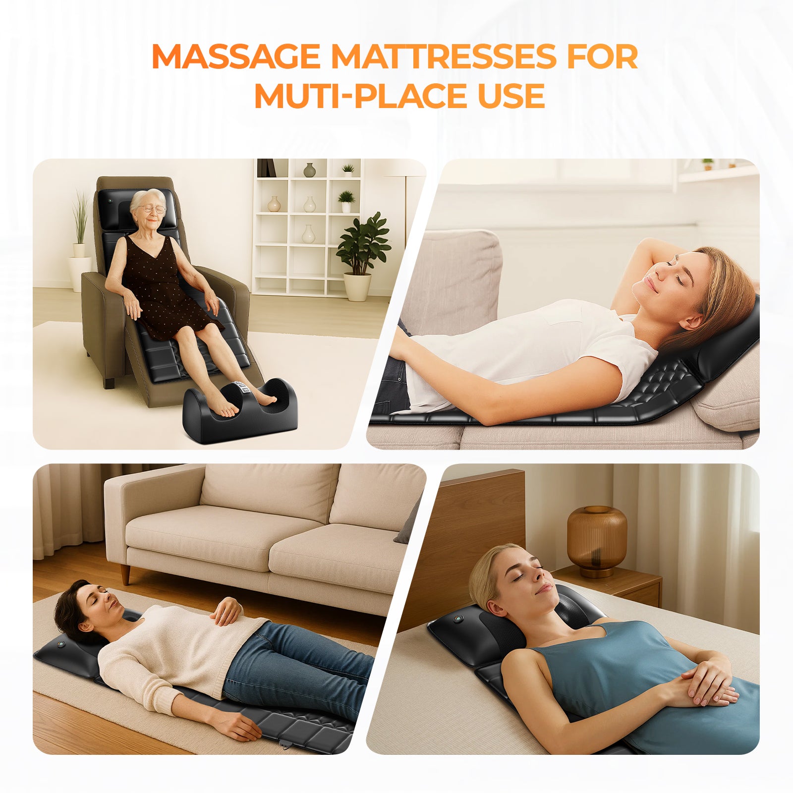 Amazon Restricted Products  Foldable Massage Mattress Controller With Smart Heating And Timer, Perfect For Full-body Relaxation At Home, Portable And Convenient For Home Use - Big Cart Sky