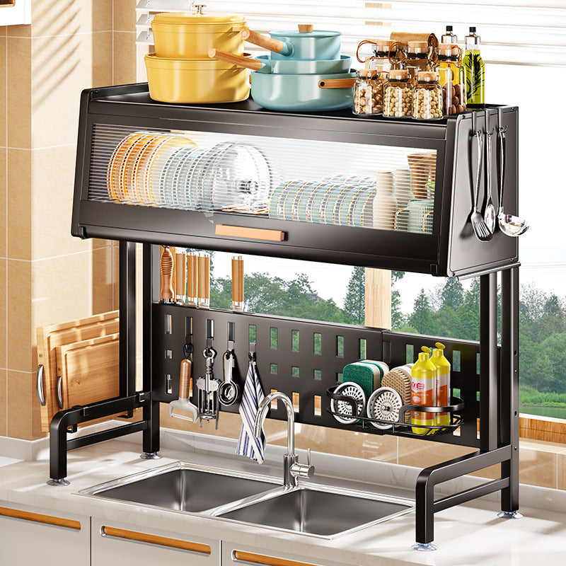 Retractable Hole Plate Kitchen Countertop Dish Drain Rack Multifunctional - Big Cart Sky