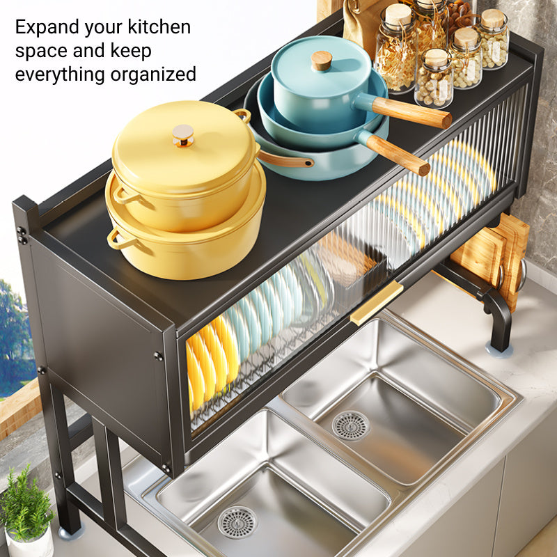Retractable Hole Plate Kitchen Countertop Dish Drain Rack Multifunctional - Big Cart Sky