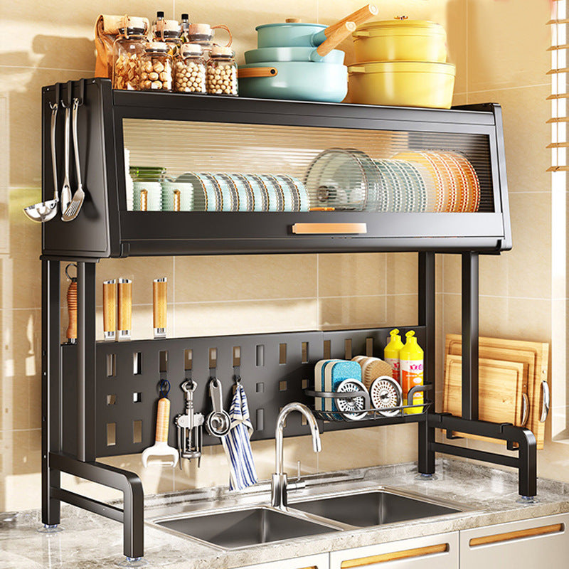 Retractable Hole Plate Kitchen Countertop Dish Drain Rack Multifunctional - Big Cart Sky