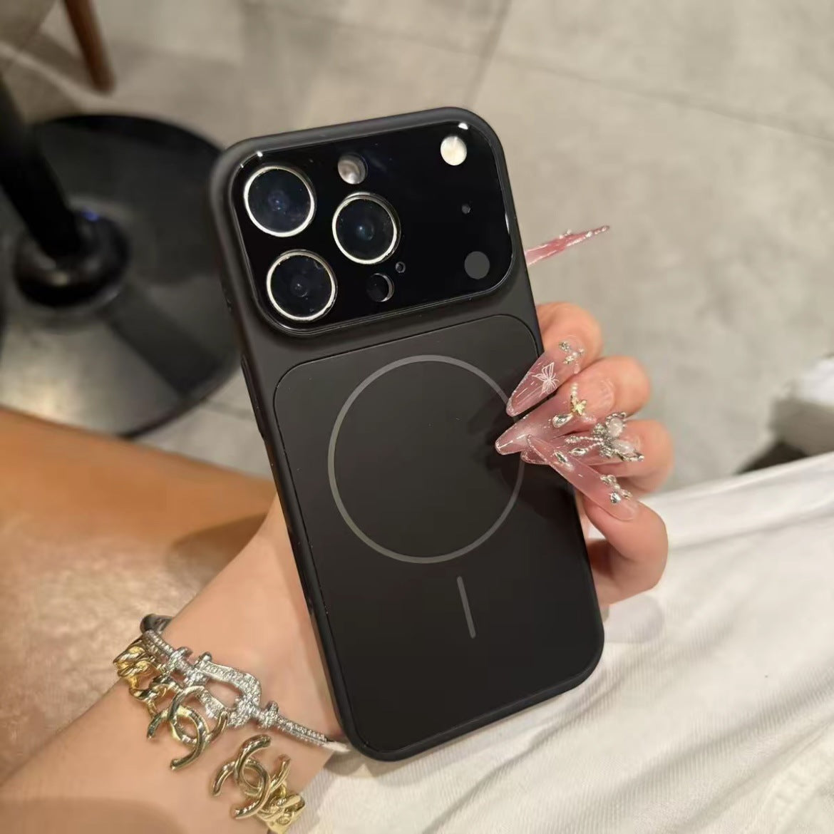 Solid Color All-inclusive Magnetic Phone Case Nano Frosted Glass For Magsafe Phone Case For I Phone 17 Air 16 15 14 13 Pro Max Magnetic Wireless Charge Armor Cover - Big Cart Sky