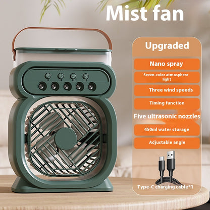 3 In 1 Portable Air Conditioner Evaporative Air Cooler LED Night Lights 3 Speeds Humidifier Fan For Home Office - Big Cart Sky