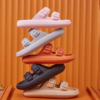 Comfy Buckle Platform Sandals