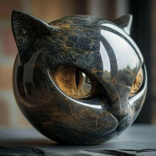Charming Cat Stone Figurine