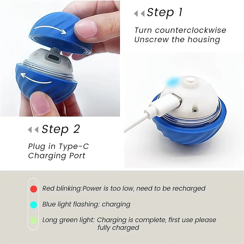 Smart Interactive Dog Ball – USB Rechargeable Automatic Moving Toy for Puppies and Cats" - Big Cart Sky