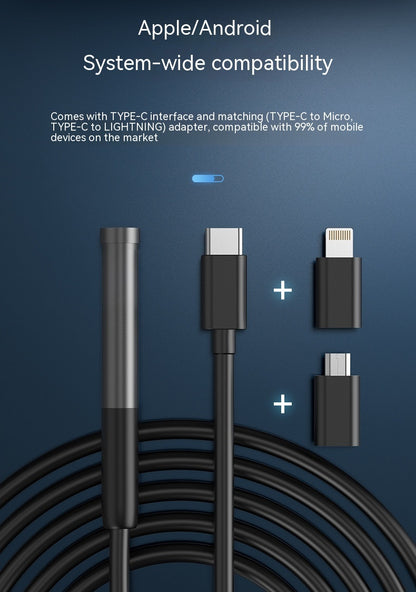 Single Lens HD Industrial Pipe Endoscope Support Three-in-one Mobile Phone Endoscope - Big Cart Sky