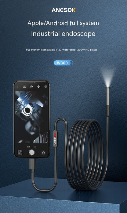 Single Lens HD Industrial Pipe Endoscope Support Three-in-one Mobile Phone Endoscope - Big Cart Sky