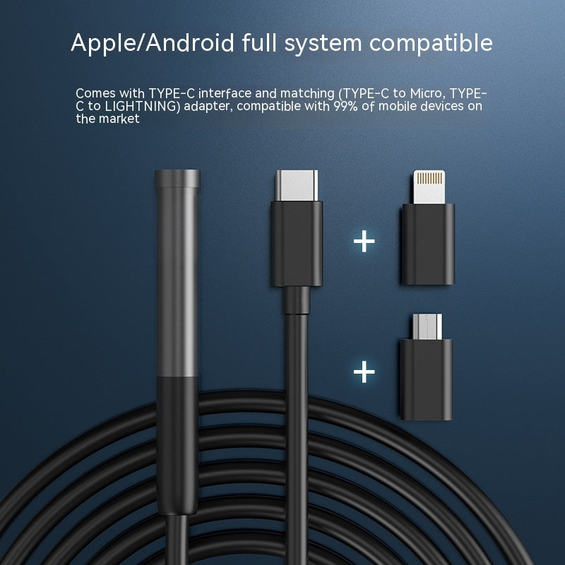 Single Lens HD Industrial Pipe Endoscope Support Three-in-one Mobile Phone Endoscope - Big Cart Sky